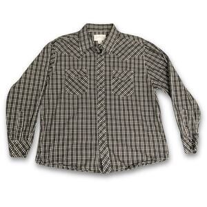 Western Style Plaid Button Up Collared Shirt | Men's XL | Cowboy Up